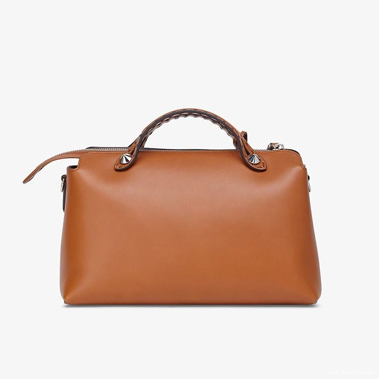 Cheap Way In Calf Fendi Medium Brown Bag Logo The By Leather ROMA Boston 0819